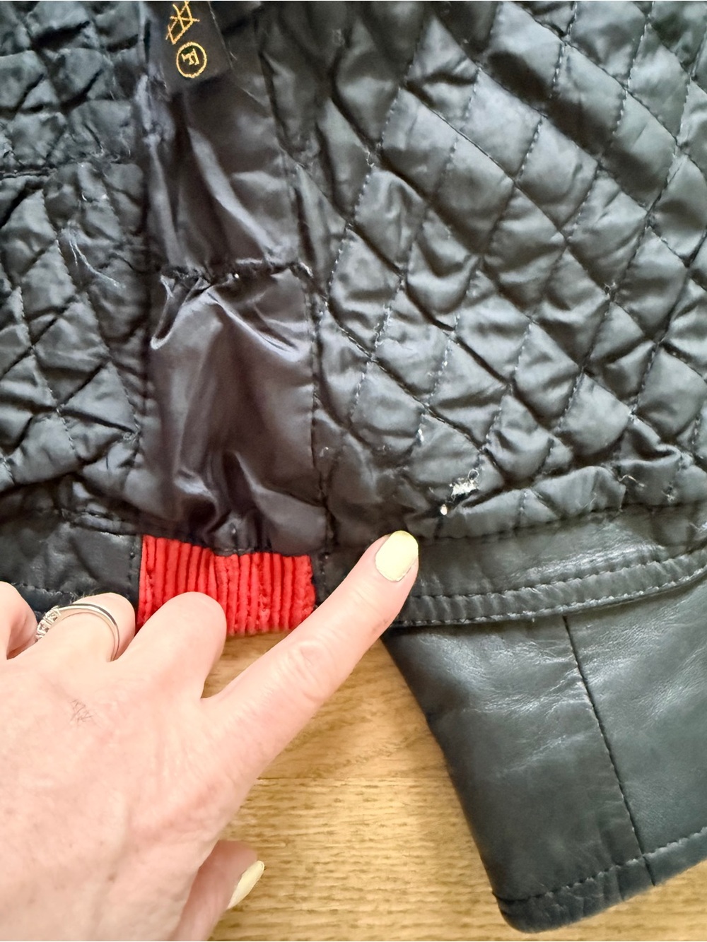 Black Leather Motorcycle Jacket with Red Trim - Women's - Picture 12 of 15